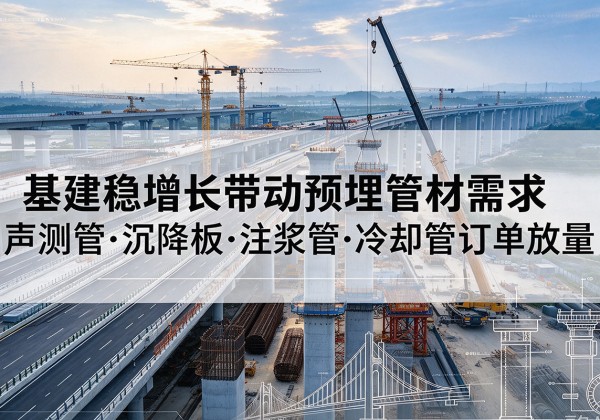 郏县基建稳增长带动预埋监测管材需求，声测管、沉降板、注浆管订单持续放量